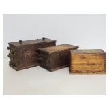 Three antique telephone batteries