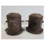 Antique early vehicle headlights