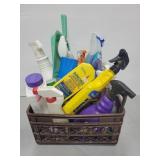 Basket of assorted home consumables