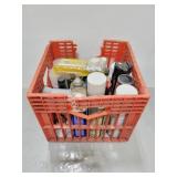 Crate of assorted work consumables