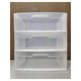 Sterilite 3 drawer plastic shelf