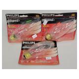 Three assorted Philips halogena light bulbs