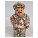 Vintage chalkware mini mirrored man figure