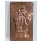 Vintage metal wall art mold of man