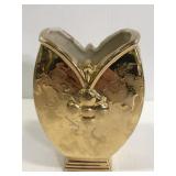Ceramic gold tone vase