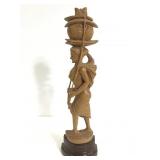 Vintage carved woman statue
