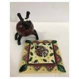 Lady bug tile and coin bank