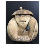 Coconut monkey coin bank