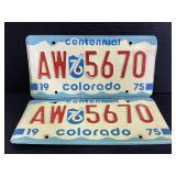 1975 centennial Colorado license plates