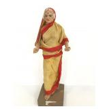 Indian Grandma heavy figurine on clay stand