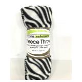 New Living Solutions zebra print fleece throw
