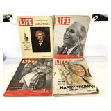 Four assorted vintage LIFE magazines