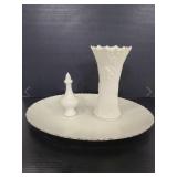 Lenox tray, vase, and shaker