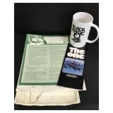 Vintage snowmobile maps, brochure, & mug