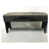 Vintage black painted bench stool