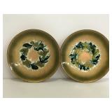 Pair of small enameled copper plates