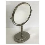 Vintage brushed metal vanity mirror