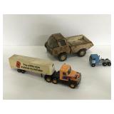 Vintage metal toy semi  trucks & trailers