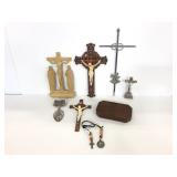 Lot of religious crucifixion crosses and more