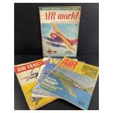 Five vintage airplane magazines 1940s-70s