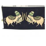 Abstract fighting ram tribal tapestry on rods