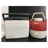 Coleman cooler & beverage dispenser