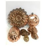Vintage copper metal mold pans