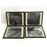 Four vintage Keystone view glass photo slides