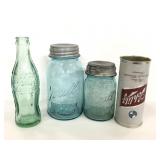 Vintage Ball glass jars, Coca-Cola & Schlitz