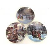 Trio of W.S. George Christmas decorative plates