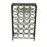 Metal and bamboo wine rack