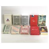 Lot of 10 vintage airline & advertising card decks