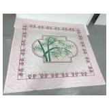 Hand painted birds on bamboo tapestry