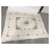 Embroidered linen flower tapestry/tablecloth