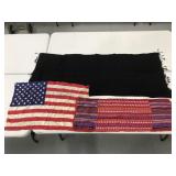 Two vintage silky scarves & 1 new black scarf