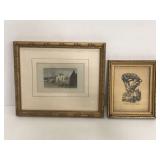 Antique hand colored engraving & printed art