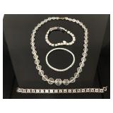 Clear beaded and rhinestone elegant jewelry