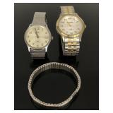 Timex and Sharp wrist watches with other band