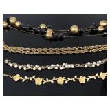 Gold toned chain jewelry lot