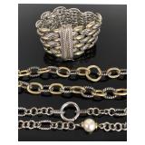 Silver and gold toned link jewelry