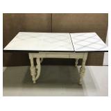 Enameled metal top farm table or desk