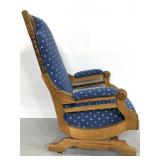 Carved wood vintage rocking chair