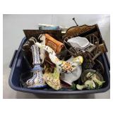 Box of vintage home decor