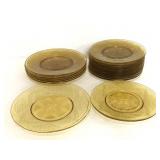 Yellow depression glass appetizer and salad plates