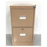 Two drawer metal filing cabinet