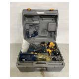 Ryobi tool case with power tools