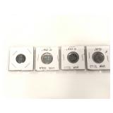 Four 1943 steel war pennies