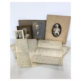 Vintage handwritten/ printed letters and portraits