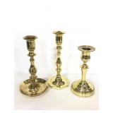 Baldwin and other gold toned candlestick holders