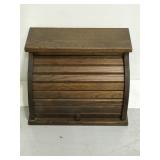 Vintage wooden roll top bread box